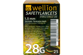 Wellion SafetyLancets 28G, 25 Stück, A-Nr.: 4091212 - 01