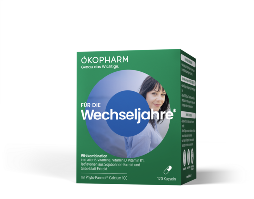 Sie sehen eine Packung Ökopharm44® Wechseljahre Wirkkomplex Kapseln 120ST, 120 Stück, Produktbild: 01 Ökopharm44® Wechseljahre Wirkkomplex Kapseln 120ST, 120 Stück, A-Nr.: 3628331 - 01