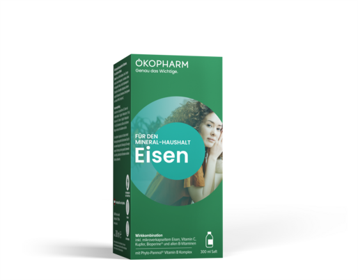 Sie sehen eine Packung Ökopharm44® Eisen Wirkkomplex Saft 300 mL, 300 Milliliter, Produktbild: 01 Ökopharm44® Eisen Wirkkomplex Saft 300 mL, 300 Milliliter, A-Nr.: 4275857 - 01