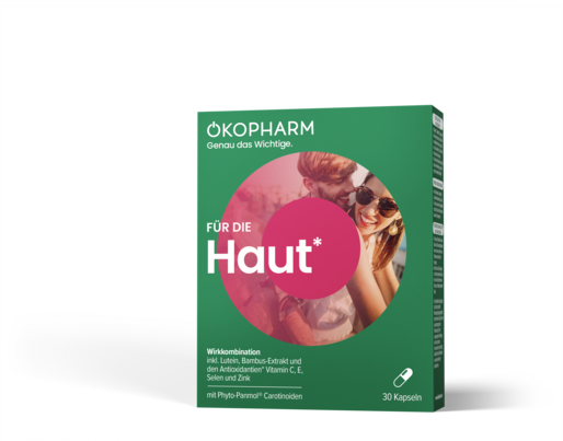 Sie sehen eine Packung Ökopharm44® Hautschutz Wirkkomplex Kapseln 30ST, 30 Stück, Produktbild: 01 Ökopharm44® Hautschutz Wirkkomplex Kapseln 30ST, 30 Stück, A-Nr.: 3109016 - 01