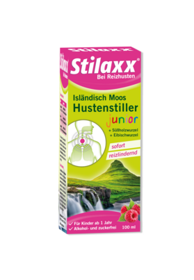 Sie sehen eine Packung Stilaxx® Hustenstiller junior für Kinder, 100 Milliliter, Produktbild: 01 Stilaxx® Hustenstiller junior für Kinder, 100 Milliliter, A-Nr.: 4575890 - 01