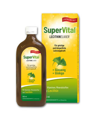 Sie sehen eine Packung SuperVital® Lecithin Tonikum, 500 Milliliter, Produktbild: 01 SuperVital® Lecithin Tonikum, 500 Milliliter, A-Nr.: 4404065 - 01