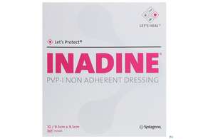 Inadine Pvp-jod Verband Antiseptisch P01491c 9,5x 9,5cm 10st, A-Nr.: 1861187 - 01