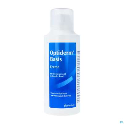 Sie sehen eine Packung OPTIDERM BASIS CR, 500 Milliliter, Produktbild: 02 OPTIDERM BASIS CR, 500 Milliliter, A-Nr.: 4727271 - 02