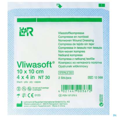 Sie sehen eine Packung VLIESK VLIWAS.6F ST 10X10, 2 Stück, Produktbild: 01 VLIESK VLIWAS.6F ST 10X10, 2 Stück, A-Nr.: 1372755 - 01
