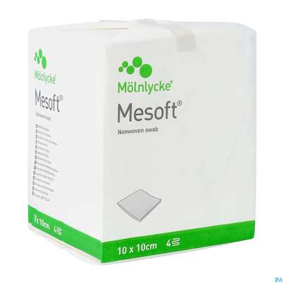 Sie sehen eine Packung MESOFT VLIESK UST 10X10CM, 100 Stück, Produktbild: 02 MESOFT VLIESK UST 10X10CM, 100 Stück, A-Nr.: 1652213 - 02