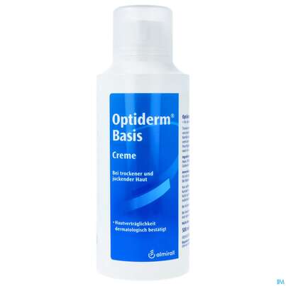 Sie sehen eine Packung OPTIDERM BASIS CR, 500 Milliliter, Produktbild: 01 OPTIDERM BASIS CR, 500 Milliliter, A-Nr.: 4727271 - 01