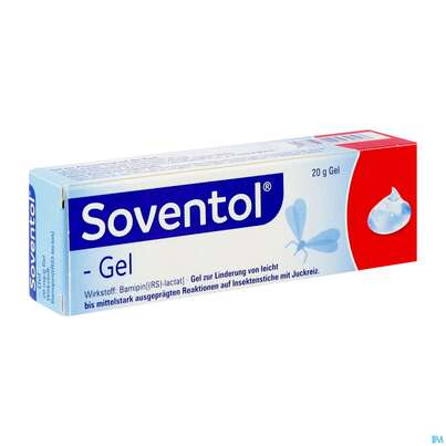 Sie sehen eine Packung SOVENTOL BAMIPINLACTAT GEL, 20 Gramm, Produktbild: 02 SOVENTOL BAMIPINLACTAT GEL, 20 Gramm, A-Nr.: 0053054 - 02