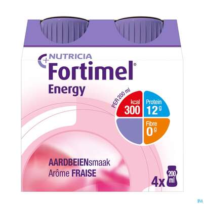 Sie sehen eine Packung Fortimel 1.5kcal 200ml Erdbeere 4st, Produktbild: 02 Fortimel 1.5kcal 200ml Erdbeere 4st, A-Nr.: 3237530 - 02