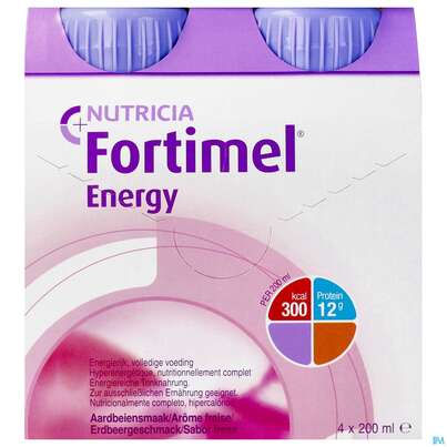 Sie sehen eine Packung Fortimel 1.5kcal 200ml Erdbeere 4st, Produktbild: 03 Fortimel 1.5kcal 200ml Erdbeere 4st, A-Nr.: 3237530 - 03