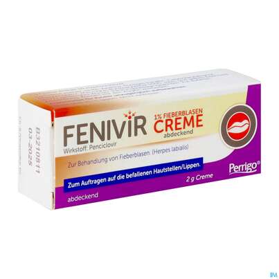 Sie sehen eine Packung Fenivir 1% Fieberblasencreme abdeckend, 2 Gramm, Produktbild: 02 Fenivir 1% Fieberblasencreme abdeckend, 2 Gramm, A-Nr.: 4217943 - 02
