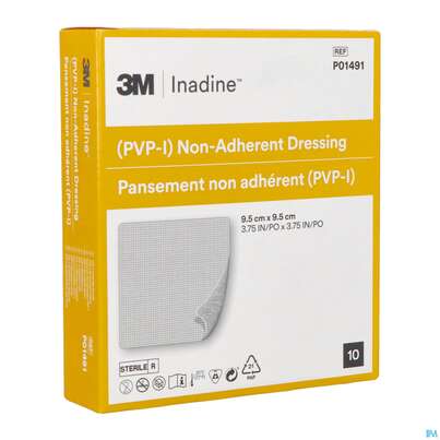 Sie sehen eine Packung Inadine Pvp-jod Verband Antiseptisch P01491c 9,5x 9,5cm 10st, Produktbild: 03 Inadine Pvp-jod Verband Antiseptisch P01491c 9,5x 9,5cm 10st, A-Nr.: 1861187 - 03