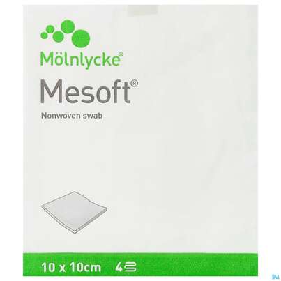 Sie sehen eine Packung MESOFT VLIESK UST 10X10CM, 100 Stück, Produktbild: 01 MESOFT VLIESK UST 10X10CM, 100 Stück, A-Nr.: 1652213 - 01