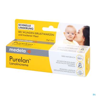Sie sehen eine Packung Medela Pure Lan Brustwarzencreme Tb 37g, Produktbild: 03 Medela Pure Lan Brustwarzencreme Tb 37g, A-Nr.: 2018151 - 03