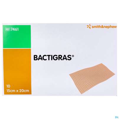 Sie sehen eine Packung Kompressen Bactigras Paraffingaze 15x 20cm 10st, Produktbild: 01 Kompressen Bactigras Paraffingaze 15x 20cm 10st, A-Nr.: 1599401 - 01