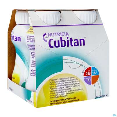 Sie sehen eine Packung Cubitan 200ml Vanille 4st, Produktbild: 02 Cubitan 200ml Vanille 4st, A-Nr.: 3205990 - 02