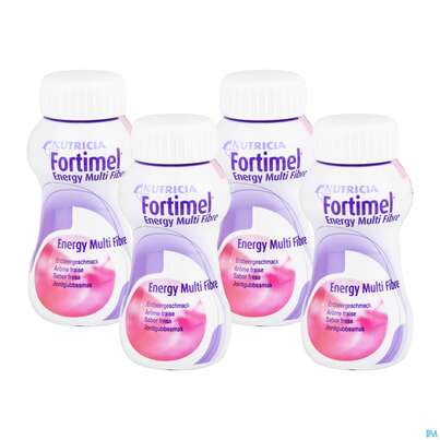 Sie sehen eine Packung Fortimel/multifibre 1,5kcal 200ml Flasche Erdbeer 24st, Produktbild: 01 Fortimel/multifibre 1,5kcal 200ml Flasche Erdbeer 24st, A-Nr.: 3237688 - 01