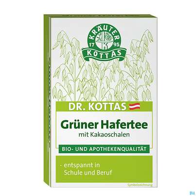 Sie sehen eine Packung Dr. Kottas Grüner Hafertee, 20 Stück, Produktbild: 01 Dr. Kottas Grüner Hafertee, 20 Stück, A-Nr.: 3886470 - 01