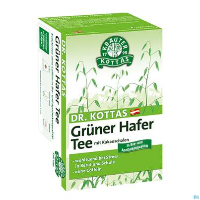 Sie sehen eine Packung Dr. Kottas Grüner Hafertee, 20 Stück, Produktbild: 03 Dr. Kottas Grüner Hafertee, 20 Stück, A-Nr.: 3886470 - 03