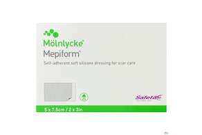 Wundverband Mepiform Silikonverband Selbsthaftend 5x 7,5cm 5st, A-Nr.: 2211787 - 01