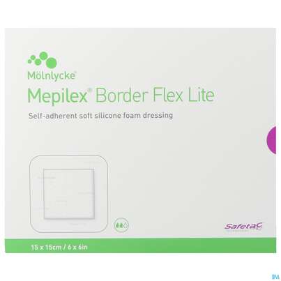 Sie sehen eine Packung Wundverband Mepilex Silikon Lite 15x 15cm 5st, Produktbild: 01 Wundverband Mepilex Silikon Lite 15x 15cm 5st, A-Nr.: 2829932 - 01