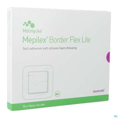 Sie sehen eine Packung Wundverband Mepilex Silikon Lite 15x 15cm 5st, Produktbild: 02 Wundverband Mepilex Silikon Lite 15x 15cm 5st, A-Nr.: 2829932 - 02
