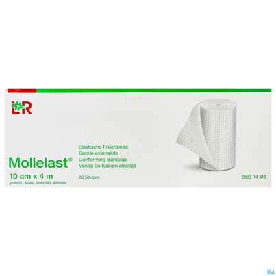Sie sehen eine Packung Mullbinden Mollelast Cello 4mx10cm 20st, Produktbild: 01 Mullbinden Mollelast Cello 4mx10cm 20st, A-Nr.: 3274867 - 01