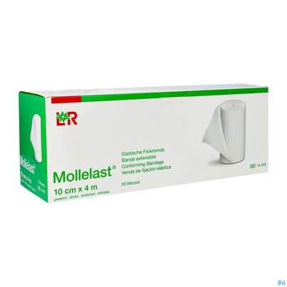 Sie sehen eine Packung Mullbinden Mollelast Cello 4mx10cm 20st, Produktbild: 02 Mullbinden Mollelast Cello 4mx10cm 20st, A-Nr.: 3274867 - 02