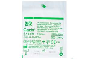 Mullkompressen Gazin Baumw.17faedig Steril 16fach 5x 5cm 5st, A-Nr.: 2570090 - 01
