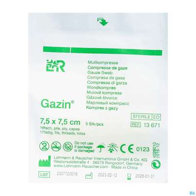 Sie sehen eine Packung MULLK.GAZIN ST16F 7,5x7,5, 5 Stück, Produktbild: 02 MULLK.GAZIN ST16F 7,5x7,5, 5 Stück, A-Nr.: 2570138 - 02