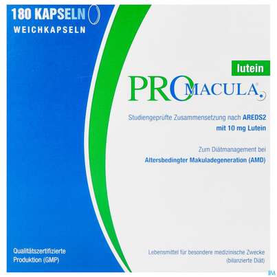Sie sehen eine Packung PROMACULA KPS LUTEIN, 180 Stück, Produktbild: 01 PROMACULA KPS LUTEIN, 180 Stück, A-Nr.: 3022663 - 01