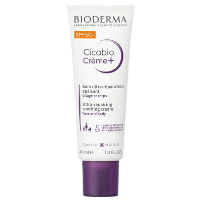 Sie sehen eine Packung Bioderma Cicabio Creme SPF50+, Produktbild: 01 Bioderma Cicabio Creme SPF50+, A-Nr.: 4386060 - 01