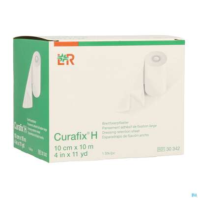 Sie sehen eine Packung Curafix H Fixierpflaster 10mx 10cm 1st, Produktbild: 02 Curafix H Fixierpflaster 10mx 10cm 1st, A-Nr.: 1243489 - 02