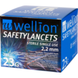 Sie sehen eine Packung Wellion SafetyLancets 23G, 200 Stück, Produktbild: 01 Wellion SafetyLancets 23G, 200 Stück, A-Nr.: 4041119 - 01