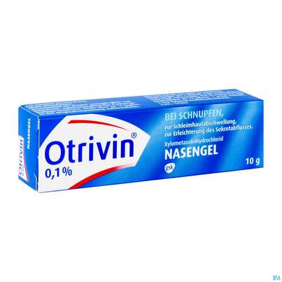 Sie sehen eine Packung Otrivin 0,1% Nasengel, 10 Gramm, Produktbild: 02 Otrivin 0,1% Nasengel, 10 Gramm, A-Nr.: 0489372 - 02