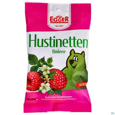Sie sehen eine Packung Hustinetten Himbeere Zuckerfrei Beutel 75g, Produktbild: 01 Hustinetten Himbeere Zuckerfrei Beutel 75g, A-Nr.: 4278146 - 01