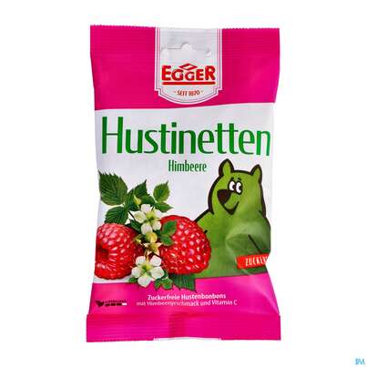 Sie sehen eine Packung Hustinetten Himbeere Zuckerfrei Beutel 75g, Produktbild: 02 Hustinetten Himbeere Zuckerfrei Beutel 75g, A-Nr.: 4278146 - 02