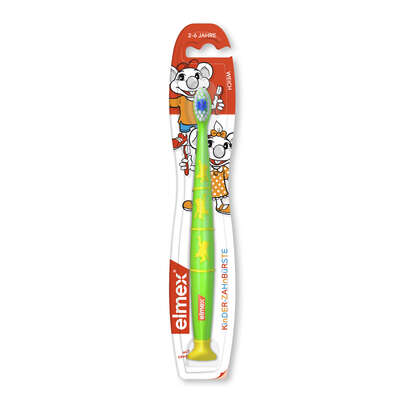 Sie sehen eine Packung elmex® Kinder Zahnbürste, weich, Produktbild: 01 elmex® Kinder Zahnbürste, weich, A-Nr.: 3466696 - 01