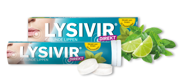 Sie sehen eine Packung LYSIVIR® direkt Kautabletten, 15 Stück, Produktbild: 01 LYSIVIR® direkt Kautabletten, 15 Stück, A-Nr.: 4295073 - 01