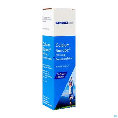 Sie sehen eine Packung CALCIUM SAN BRTBL 500MG, 20 Stück, Produktbild: 02 CALCIUM SAN BRTBL 500MG, 20 Stück, A-Nr.: 3524318 - 02