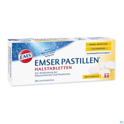 Sie sehen eine Packung EMSER PAS ZUFR +VANILLE, 30 Stück, Produktbild: 03 EMSER PAS ZUFR +VANILLE, 30 Stück, A-Nr.: 4371265 - 03