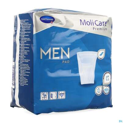 Sie sehen eine Packung Inkontinenz Molicare Premium/men Pad Tropfen 2 14st, Produktbild: 04 Inkontinenz Molicare Premium/men Pad Tropfen 2 14st, A-Nr.: 4918723 - 04