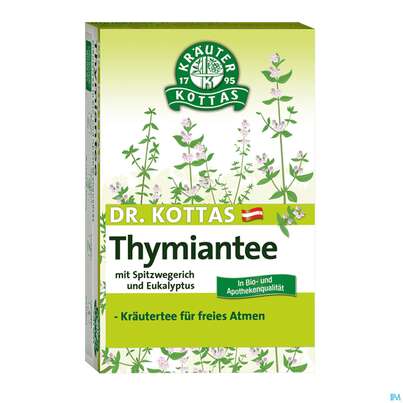 Sie sehen eine Packung Dr. Kottas Thymiantee, 20 Stück, Produktbild: 01 Dr. Kottas Thymiantee, 20 Stück, A-Nr.: 3886346 - 01