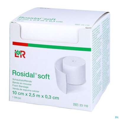 Sie sehen eine Packung Rosidal Soft Schaumstoffbinde 2,5mx 10cmx 0,3cm 1st, Produktbild: 03 Rosidal Soft Schaumstoffbinde 2,5mx 10cmx 0,3cm 1st, A-Nr.: 2713282 - 03