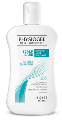 Sie sehen eine Packung PHYSIOGEL® Scalp Care Mildes Shampoo für empfindliche Kopfhaut, Produktbild: 01 PHYSIOGEL® Scalp Care Mildes Shampoo für empfindliche Kopfhaut, A-Nr.: 2008655 - 01