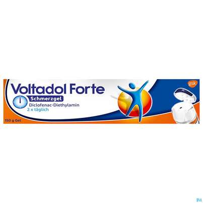 Sie sehen eine Packung Voltadol Forte Schmerzgel 150g, 150 Gramm, Produktbild: 01 Voltadol Forte Schmerzgel 150g, 150 Gramm, A-Nr.: 4208364 - 01