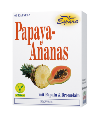 Sie sehen eine Packung Espara Papaya Kapseln, 60 Stück, Produktbild: 01 Espara Papaya Kapseln, 60 Stück, A-Nr.: 2179227 - 01