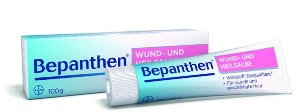 Sie sehen eine Packung Bepanthen® Wund- und Heilsalbe, 100 Gramm, Produktbild: 01 Bepanthen® Wund- und Heilsalbe, 100 Gramm, A-Nr.: 1306505 - 01
