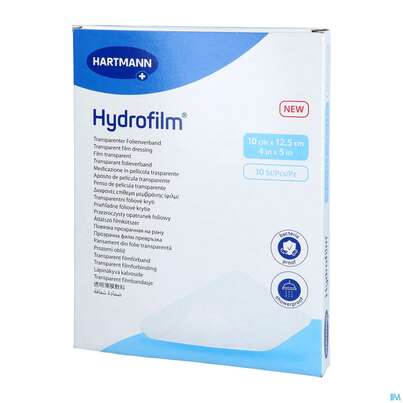 Sie sehen eine Packung Wundverband Hydrofilm 10x 12,5cm 10st, Produktbild: 04 Wundverband Hydrofilm 10x 12,5cm 10st, A-Nr.: 3697088 - 04