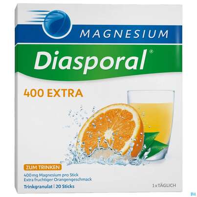 Sie sehen eine Packung Magnesium-Diasporal® 400 EXTRA, Trinkgranulat, 20 Stück, Produktbild: 04 Magnesium-Diasporal® 400 EXTRA, Trinkgranulat, 20 Stück, A-Nr.: 3870799 - 04